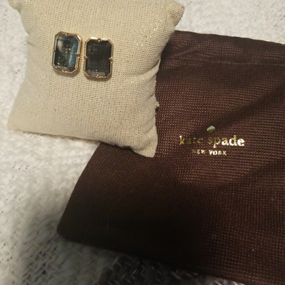 Kate spade earrings black with gold outline